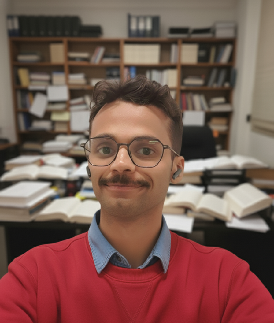 Rafid studying books